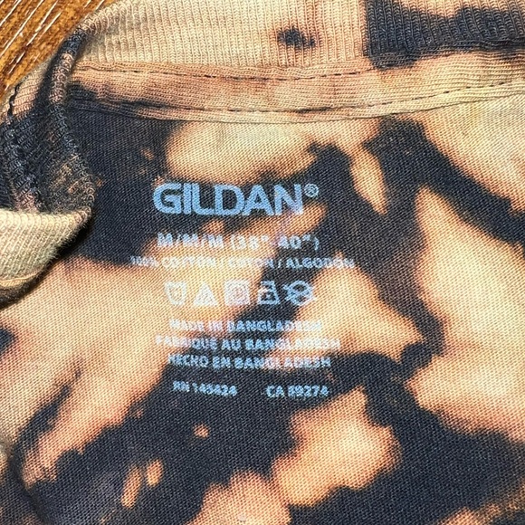 Black Reverse Tie-Dye Retro Short Sleeve Cotton Shirt Size M New without Tags - Picture 7 of 7